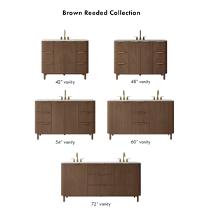 <span class=keywords><strong>Mobile</strong></span> Bagno Moderno in Legno Massello Naturale Personalizzato con Design Scanalato a Strisce, Top in Quarzo e Lavabo Singolo, Mobiletto Freestanding - Product Image 6