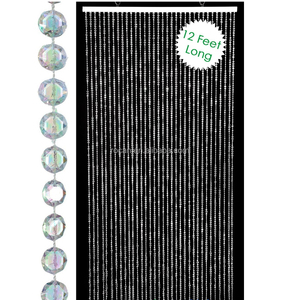 Toile de fond perlée de diamant blanc <span class=keywords><strong>rideau</strong></span> de perles suspendues de <span class=keywords><strong>plafond</strong></span> en cristal irisé avec dessus pliable pour la décoration de mariage - Product Image 3