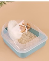 Bac à litière pour chat en plastique anti-éclaboussures extra large, design ouvert, toilette pour chats de race Maine Coon, accessoire pour bac à litière pour chat
