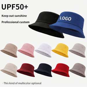 Chapeau Bob Unisexe en Coton Noir Uni à Bord Plat avec Logo Personnalisé pour l'Été et la Plage – Plusieurs Couleurs Disponibles - Product Image 1
