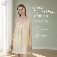 Robe de nuit sans manches rayée ample pour femme, idéale pour l'été et les soirées, vente en gros B2B sous marque privée