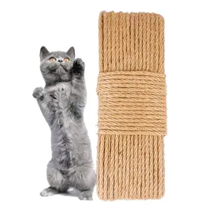 Toptan kedi oyuncak dayanıklı çoklu boyutları Sisal halat kedi dekorasyon DIY doğal Sisal halat 6mm