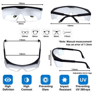 นักบิน CE EN166 Ansi Z87.1แว่นตาFrostedป้องกันตลกทํางานป้องกันหมอกSide Shieldsสไตล์ความปลอดภัยแว่นตา - Product Image 6
