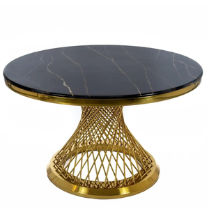 Vàng hiện đại thép không gỉ và Glass Top bàn ăn cho đám cưới ngoài trời khách sạn sử dụng 1 Piece đồ nội thất carton - Product Image 6