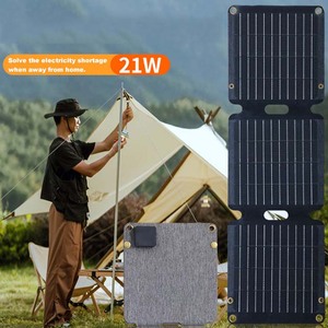 Panel Solar Monocristalino de Silicio de 21 W, Plegable en Tres Partes, para Carga en Exteriores, Panel Fotovoltaico Delgado, Portátil y Plegable - Product Image 5