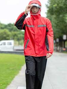 Impermeable de Tela Oxford, Pantalones Impermeables, <span class=keywords><strong>Talla</strong></span> Extra <span class=keywords><strong>Grande</strong></span>, para Ciclismo, Hombres y Mujeres, Conjunto Completo Dividido, Anti-Tormentas, para Senderismo - Product Image 2