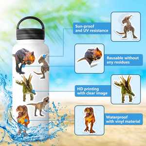 Waterproof Vinyl Dino Water Bottle <b>Scrapbook</b> Laptop Skateboard Computer 50pcs Jurassic Dinosaur Stickers - Product Image 4