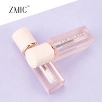 Tube de brillant à lèvres transparent de 2 ml avec capuchon à vis rose mat, tube de rouge à lèvres liquide givré à paroi épaisse avec estampage à chaud et marque privée