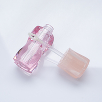 Emballage de brillant à lèvres de marque, modèle spécial en cristal transparent rose, capacité mini 1,5 ml, avec bouchon à vis