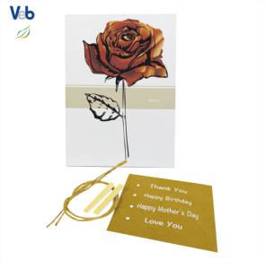 Tarjeta de Papel Kraft Ecológica Negra con Diseño de Siluetas de Flores de Estaciones del Año, Personalizada por Diseñadores Profesionales - Product Image 2