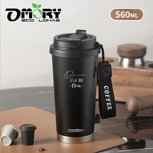 Best Selling OMORY 560ml 316 Ceramic Coating Travel Cup Dual Drink Cup <b>with</b> <b>Straw</b> for Car Use - Product Image 6