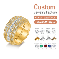Bague Hip Hop pour Homme, Moissanite Taille Princesse, Pavé Complet, Plaqué Argent 925 Or Blanc, Certifiée GRA, Bijoux de Luxe, Fabrication Personnalisée