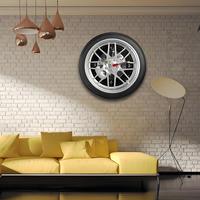 Horloge murale créative en forme de pneu de voiture de 14 pouces, mouvement à quartz, style industriel, horloge décorative unique pour les passionnés d'automobiles