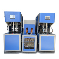 Máquina de fabricación de botellas modelo dos sopladores + un horno máquina de fabricación de plástico económica