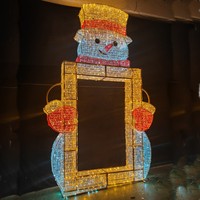 Kardan adam şekilli LED noel kar ışık Interrative fotoğraf Op 3D kardan adam konumlar heykel Motif ışık