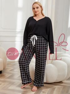 จูบฉัน ANGEL ชุดนอนขนาดใหญ่หญิงฤดูใบไม้ร่วงและฤดูหนาวไขมัน <span class=keywords><strong>mm200</strong></span> แคตตี้คอวีสีดําแขนยาวชุดสูท - Product Image 5