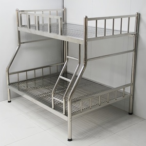 Прочная и прочная металлическая двухслойная кровать из нержавеющей стали со съемной двухъярусной кроватью из нержавеющей стали для квартиры и домашнего использования - Product Image 4