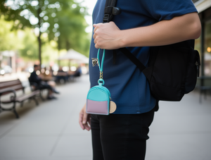 <b>Backpack</b> Pendant Coin <b>Purse</b> Mini 5 Inch Zipper Closure Unisex Wrist Strap Simple Style Non Woven Fabric Polyester Lining - Product Image 2