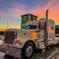 Système d'échappement en acier inoxydable poli de 7 pouces, ensemble de cheminées d'échappement courbes West Coast chromées pour Peterbilt