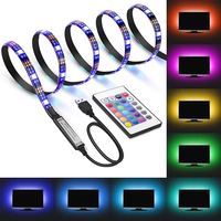 Ruban LED flexible SMD RGB 5050 étanche 12V pour rétroéclairage TV avec télécommande USB couleur RGBW, matériau PC pour