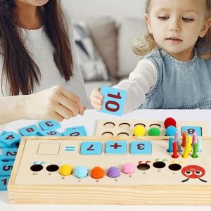 Juguete Educativo 3 en 1 Montessori de Matemáticas y Números, Tablero de Conteo de Madera con Forma de Oruga - Product Image 1