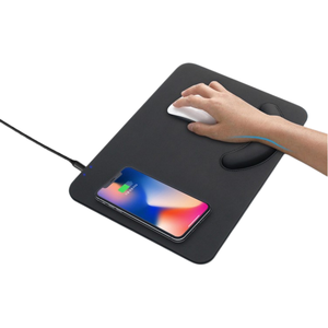 Custom Logo <b>Small</b> Size Non Slip PU Leather 15W Wireless Charging Ergonomic Mouse Pad with Wrist Rest <b>Cushion</b> for Laptop Office - Product Image 1