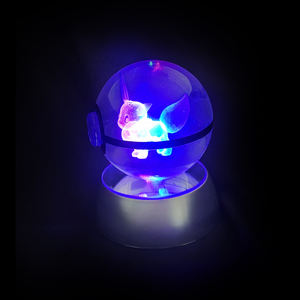Livraison directe Vente en gros <span class=keywords><strong>pas</strong></span> <span class=keywords><strong>cher</strong></span> Poke Mon 3d Boule de cristal Veilleuse personnalisée Boule de cristal avec socle LED - Product Image 4
