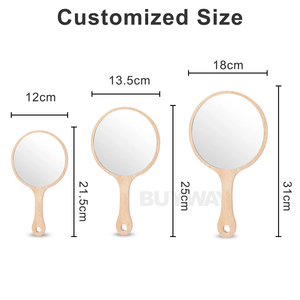 Handmade Xách Tay Duy Nhất Xử Lý Bằng Gỗ Trang Điểm Gương Nhỏ Nhỏ Gọn Mỹ Phẩm Gương Với Biểu Tượng Tùy Chỉnh In Các Tính NĂNG Cá Nhân - Product Image 3