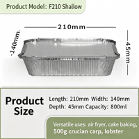 Plaque de cuisson rectangulaire jetable en aluminium de 800 ml avec couvercle, qualité alimentaire, robuste, compatible four, pour la cuisson