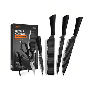 6-Piece Stainless Steel <b>Kitchen</b> <b>Knife</b> Set With Scissors Peeler <b>Sharp</b> Serrated Blades For Meat Vegetables Cooking - Product Image 2