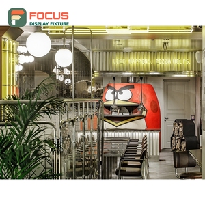 Vitrine à café intégrée en bois stratifié pour zone de retrait, meuble de présentation pour café - Product Image 3