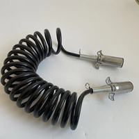 Cable Extendido en Espiral para Remolque de Uso Pesado, 7 Pines, 24V, Conector de Conexión Eléctrica de Cobre Electrolítico