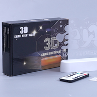 Lampe de nuit LED créative à télécommande GL-T02 pour fête d'anniversaire, en acrylique, étanche, alimentée par piles, stéréo 3D, cadeau