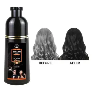 Saç boyası üreticisi 500ml özel etiket krem saç boyası siyah kalıcı saç boyası şampuan Argan yağı ile