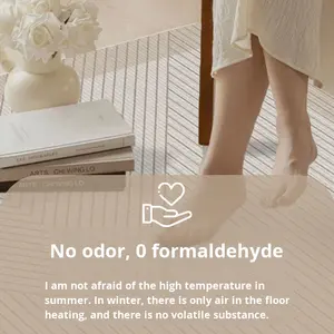 Tapis d'intérieur en boucle à poils ras, motif géométrique, crème, luxe léger, imperméable, résistant aux taches, pour chambre à coucher, chevet, salon - Product Image 3