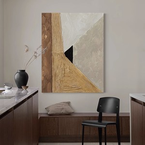 Hand Painted Oil Painting Abstract Texture Art Wabi Sabi Style Living Room <b>Wall</b> Decor No <b>Frame</b> Modern Minimalist <b>Design</b> - Product Image 3