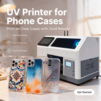 Mesin cetak UV otomatis satu klik, mesin cetak DIY Web terhubung H5 untuk casing ponsel, layar sentuh