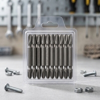 Jeu de 6,35*65mm PH2 Embouts de tournevis Phillips en acier S2, double extrémité, magnétiques, pour perceuse à percussion industrielle OEM, pour bricolage domestique