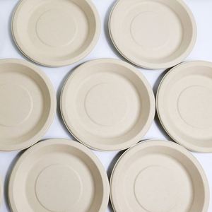 Wholesale Eco Friendly 6Inch Round Disposable Bamboo Pulp Plates Biodegradable Compostable <b>Dinnerware</b> for Food Serving Catering - Product Image 4