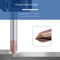 Fraise à chanfreiner en carbure de tungstène en stock, angle 90°, pour aluminium et acier, trois cannelures, revêtement nano, pour fraiseuse ; Personnalisable