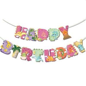 Youlun розовый динозавр тематическое украшение для вечеринки в честь Дня рождения баннер с флагом латексные воздушные шары Топпер для торта детские товары для дня рождения - Product Image 2