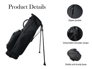 OEM ODM Cuir PU <span class=keywords><strong>noir</strong></span> Logo personnalisé Golf Carry sunday Stand <span class=keywords><strong>Sac</strong></span> Brodé Golf <span class=keywords><strong>Sac</strong></span> pour femmes et hommes - Product Image 4