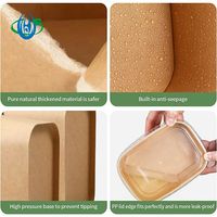 Bols carrés jetables, compostables, biodégradables, recyclables en papier kraft robuste pour sushis, salades, lait, collations (chaud/froid) personnalisables