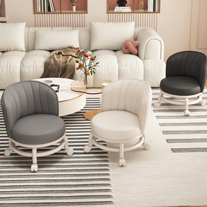 Tabouret bas à poulie avec dossier <span class=keywords><strong>et</strong></span> roulettes, design silencieux, petit tabouret domestique pour l'apprentissage des enfants - Product Image 2