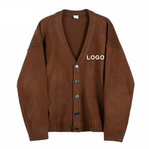 Fashion <strong>Knitting</strong> Cardigan Custom Logo Print Thickened Cold Resistant Comfy Winter Buttons Solid <strong>Sweater</strong> Cardigan Knitwear - Product Image 2