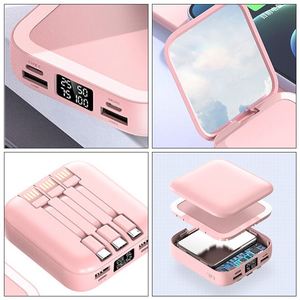 White CCC Certified Power Bank Custom Logo 10000mah Fast Charging <b>Square</b> Shape Mirror Powerbank with Certificate - Product Image 5