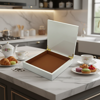 Boîte de rangement en bois MDF laqué personnalisée pour noix, thé, dattes, gravée au laser, coffret cadeau islamique en bois sculpté