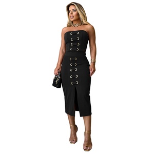 C7321 Robe d'été élégante <span class=keywords><strong>pour</strong></span> femmes, haut tube sexy de style européen et américain avec jupe fendue à paillettes <span class=keywords><strong>pour</strong></span> <span class=keywords><strong>les</strong></span> fêtes - Product Image 6