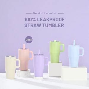 Custom Labubu Print Cup 20oz 30oz 40oz Flip <b>Straw</b> Tumbler Stainless Steel Thermal Car Cup with Handle - Product Image 2