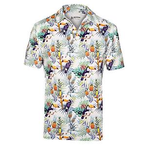 Chemise de golf personnalisée pour homme, manches courtes, motif drapeau imprimé en sérigraphie, 100 % polyester respirant, col montant - Product Image 5
